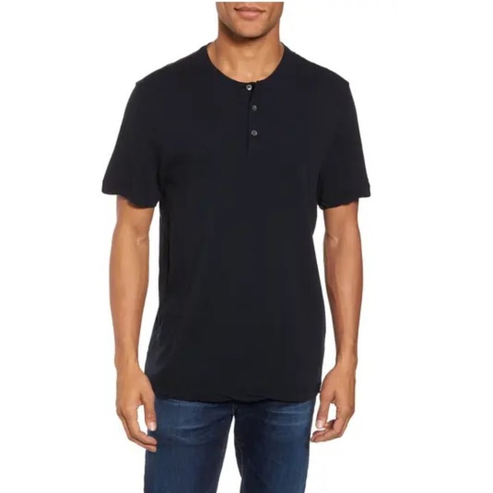 James Men's Perse Contrast Stitch Henley T-Shirt